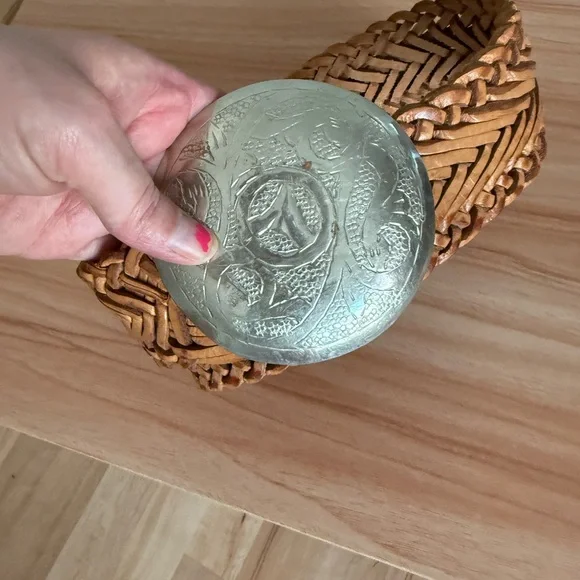 Vintage Y2K Medallion Disk McBling Girlhood Core Wide Woven Leather Belt - Picture 6 of 15